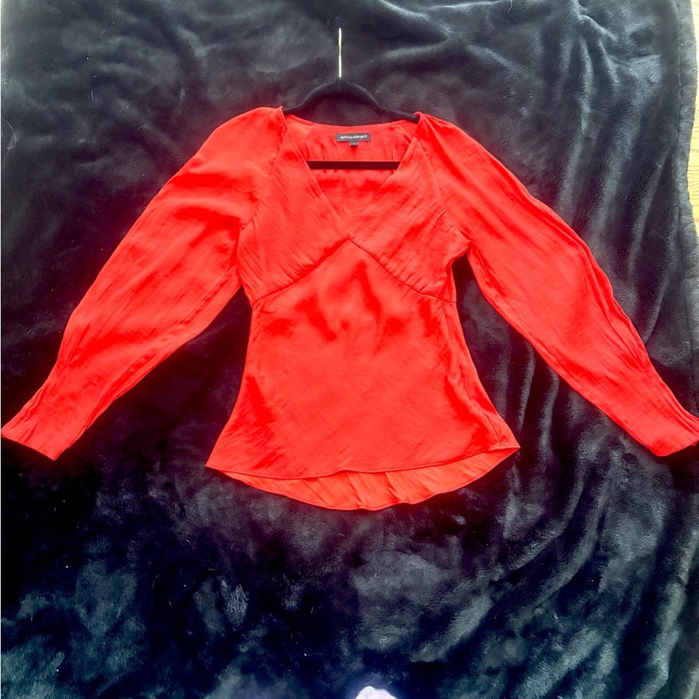 Banana Republic Vibrant Red Blouse
